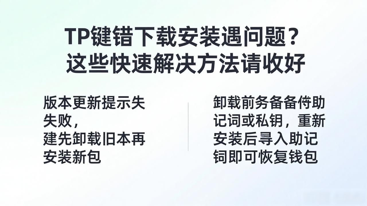 TP钱包下载安装遇问题？这些快速解决方法请收好